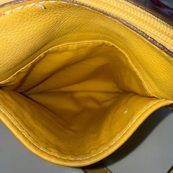 Fossil Womens Genuine Leather Yellow Crossbody Bag Adjustable Strap - Picture 14 of 16